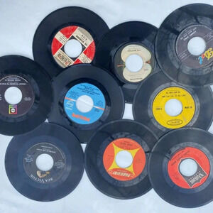 Lot of 9 1961-1968 Vintage 45 RPM Record Collection